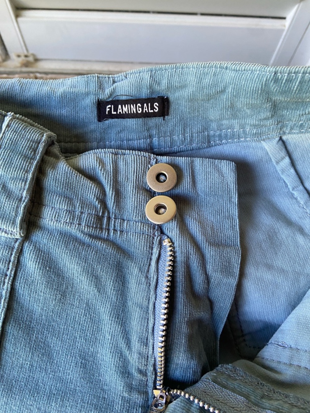 Corduroy Wide Leg Jeans - Blue - Unknown Brand - Picture 2 of 3